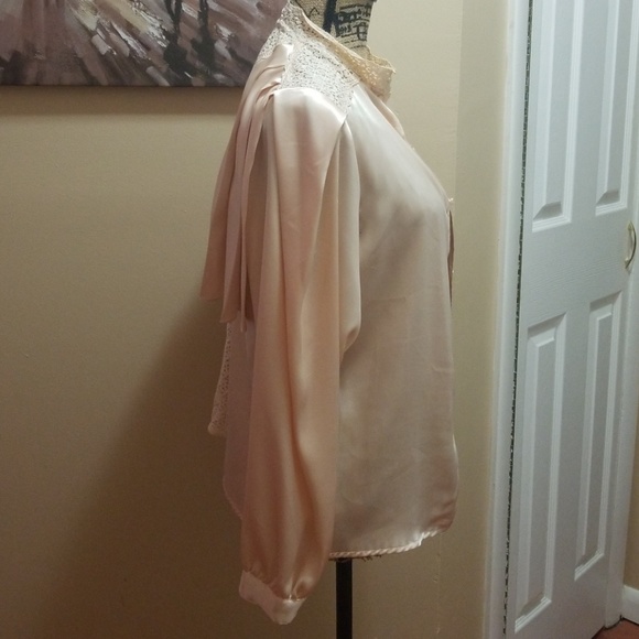 Vintage Silk Peach Colored Blouse - Picture 2 of 6